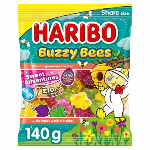 Haribo Buzzy Bees Fruit Flavour Jelly & Foam Sweets Bag 140g