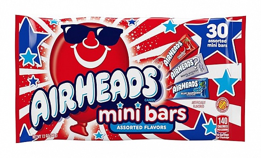 Airheads Bars Mini Red, White & Blue 30 Pack 340g *USA*