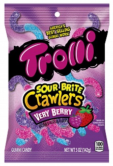 Trolli Crawlers Sour Brite Very Berry Peg Bag 142g *USA*