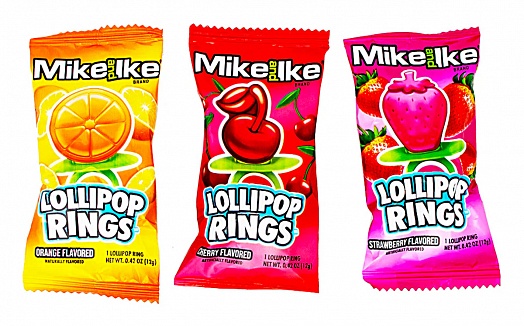 Mike and Ike Fruity Lollipop Rings 12g *USA*